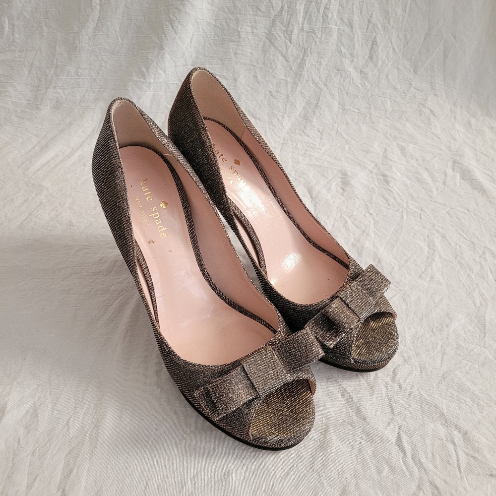 Kate Spade Women's Bronze Peep Toe Heels